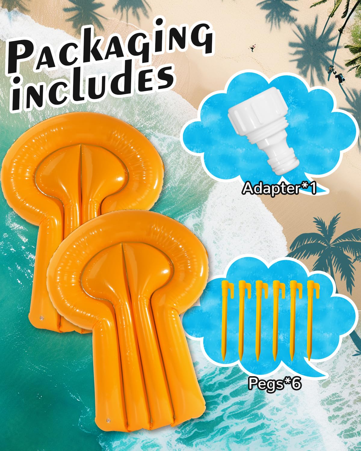 Three size options available for the slip water slide