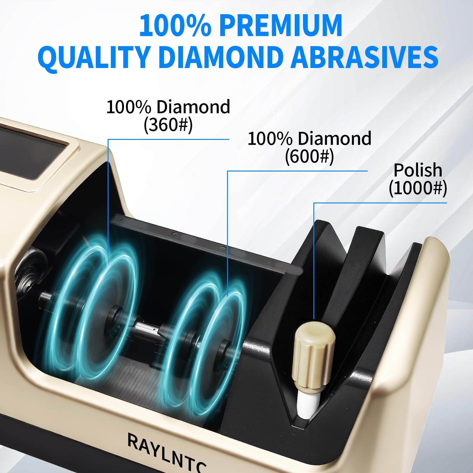 Three-speed electric sharpener with Low Medium High speeds