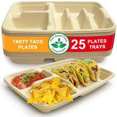 3-Taco & 2-Sides Taco Plates capacity hold 3 tacos and 2 sides