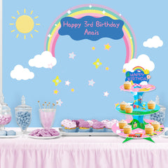 Three-tier cupcake stand for birthday celebrations