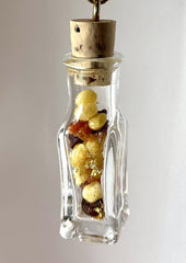 Antique style glass bottle ornament display