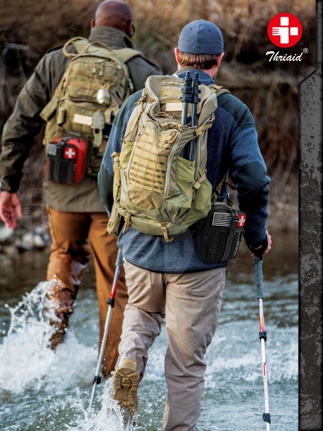 Molle pouch 1200D nylon by THRIAID for outdoor gear