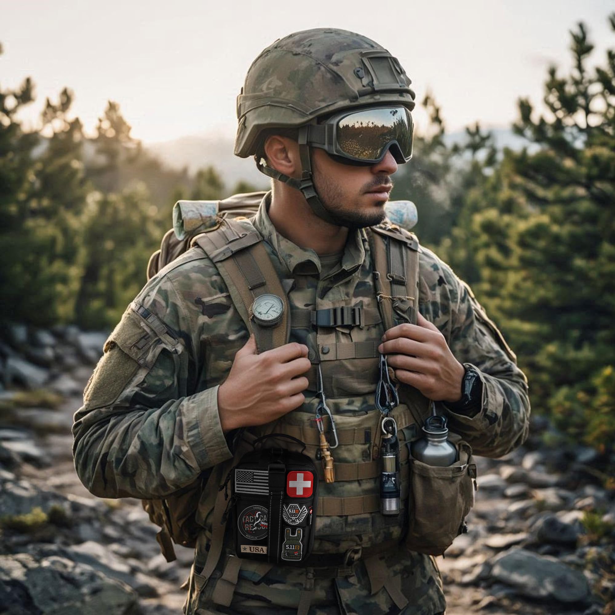 Water-resistant nylon lining in THRIAID kit pouch