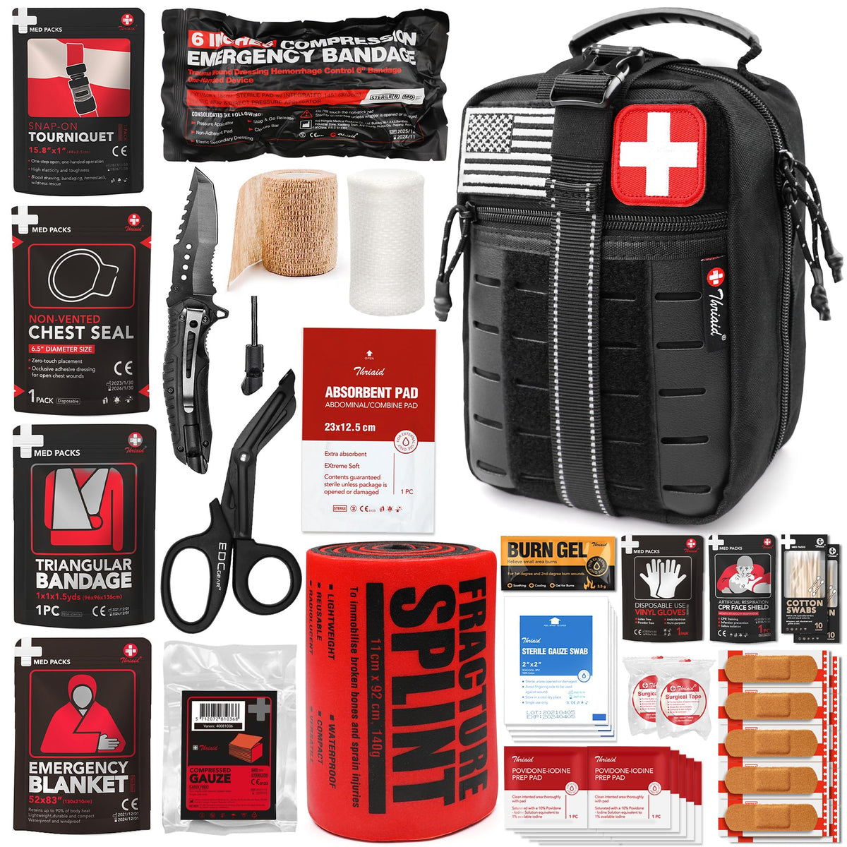 THRIAID Survival First Aid Kit black exterior