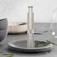 Thumb Pepper Grinder stainless steel with thumb-button design