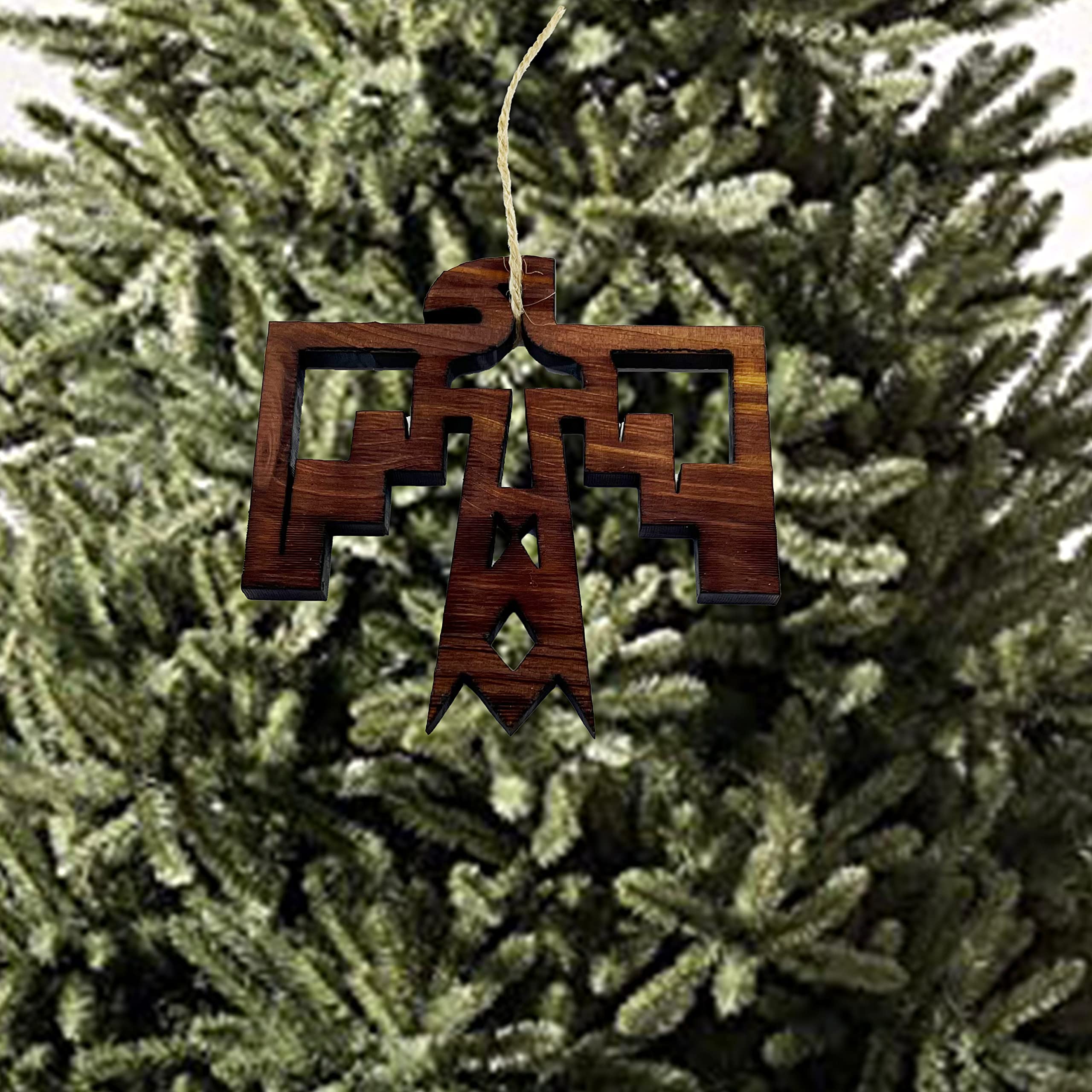 Laser engraved cedar ornament made in the USA