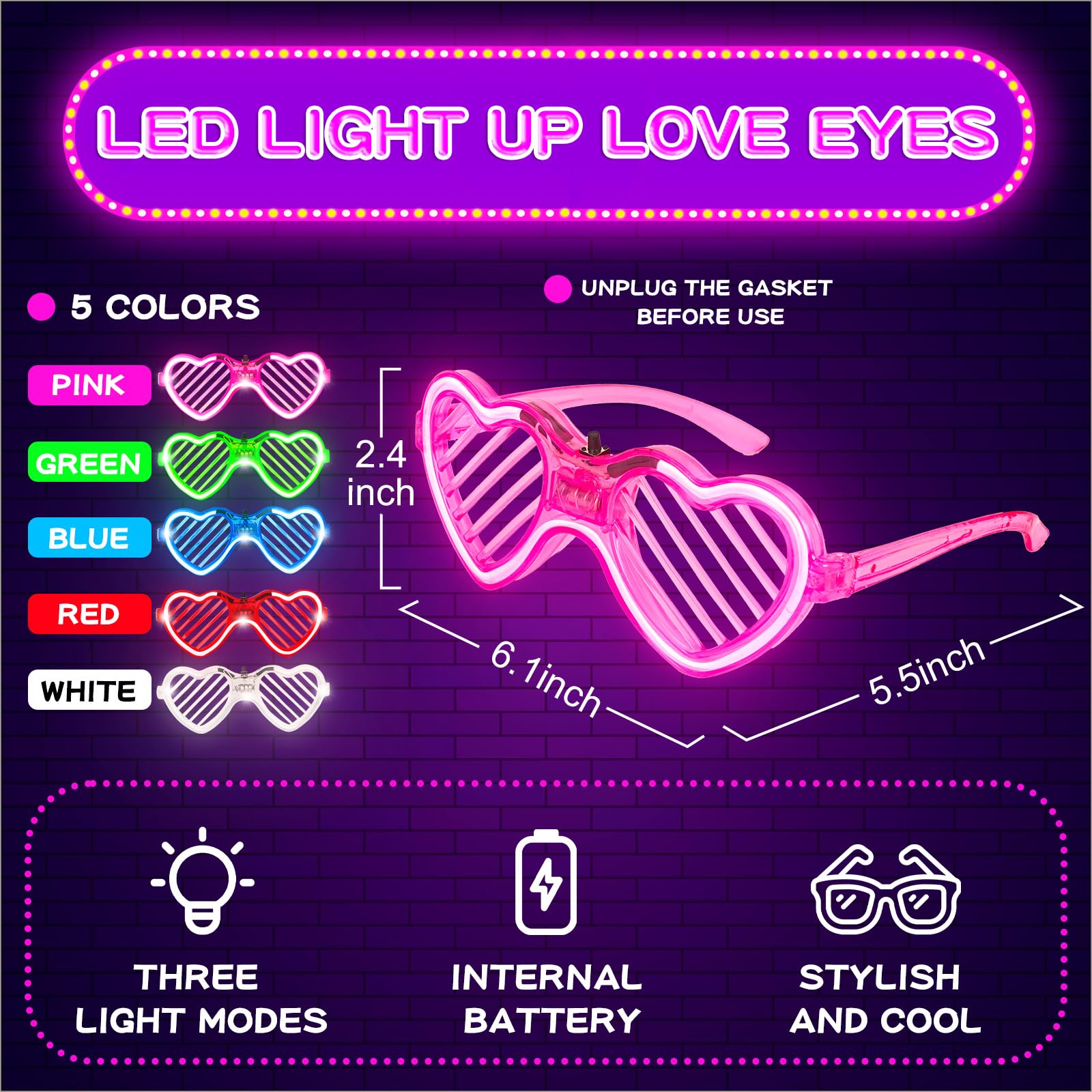 Gift cards included with Thuodo heart glasses for Valentine’s Day