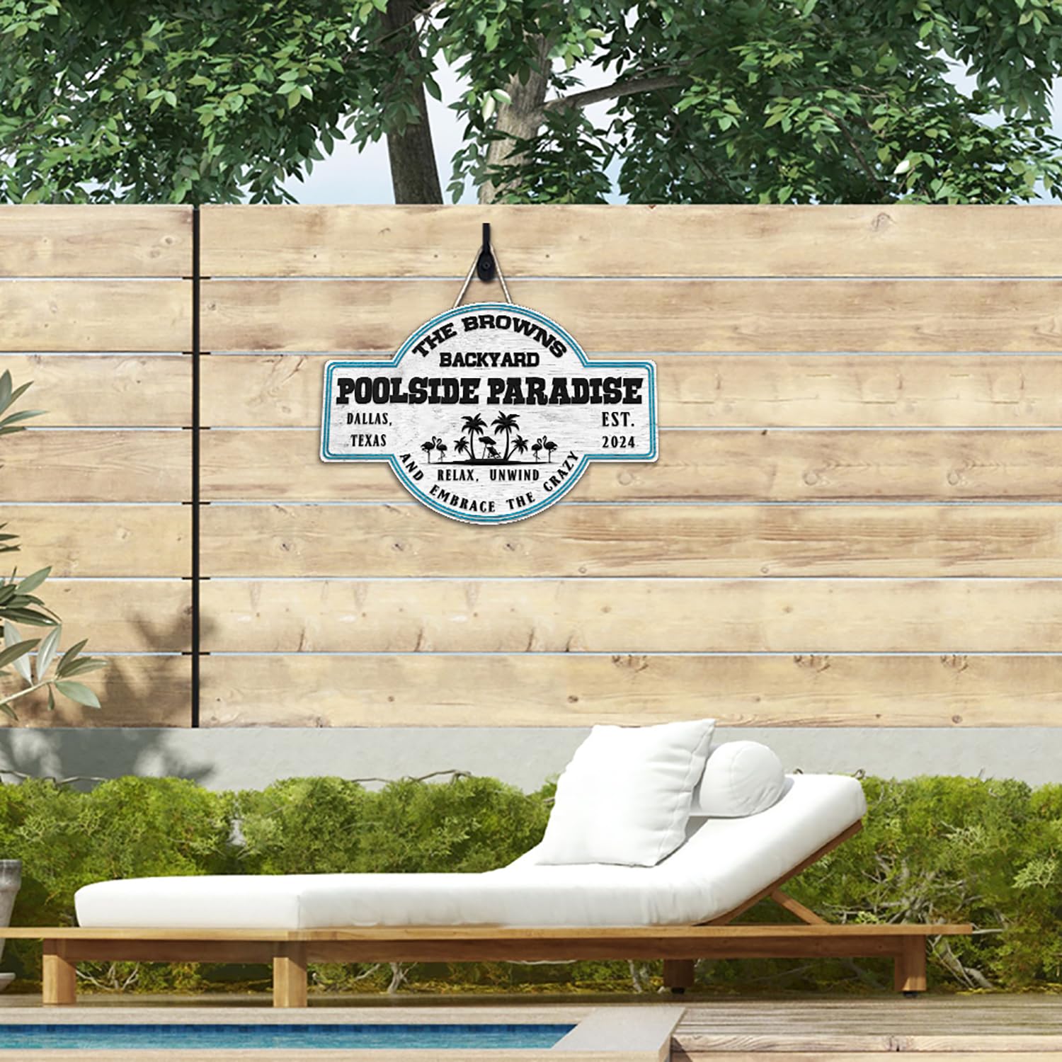 THUYPT natural birch plywood pool sign outdoor ready