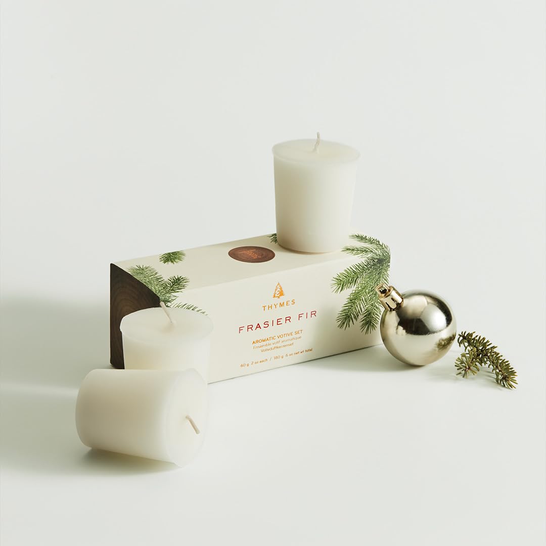 three 2 oz thymes frasier fir votives