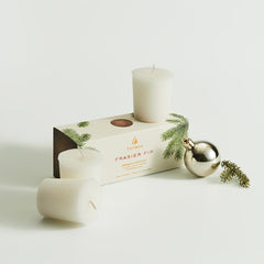 three 2 oz thymes frasier fir votives