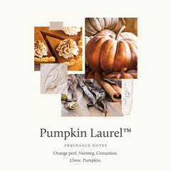 Crackled burnt orange finish on pumpkin shaped candle