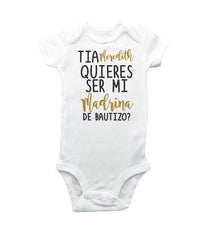 Custom cotton bodysuit for baptism padrinos design