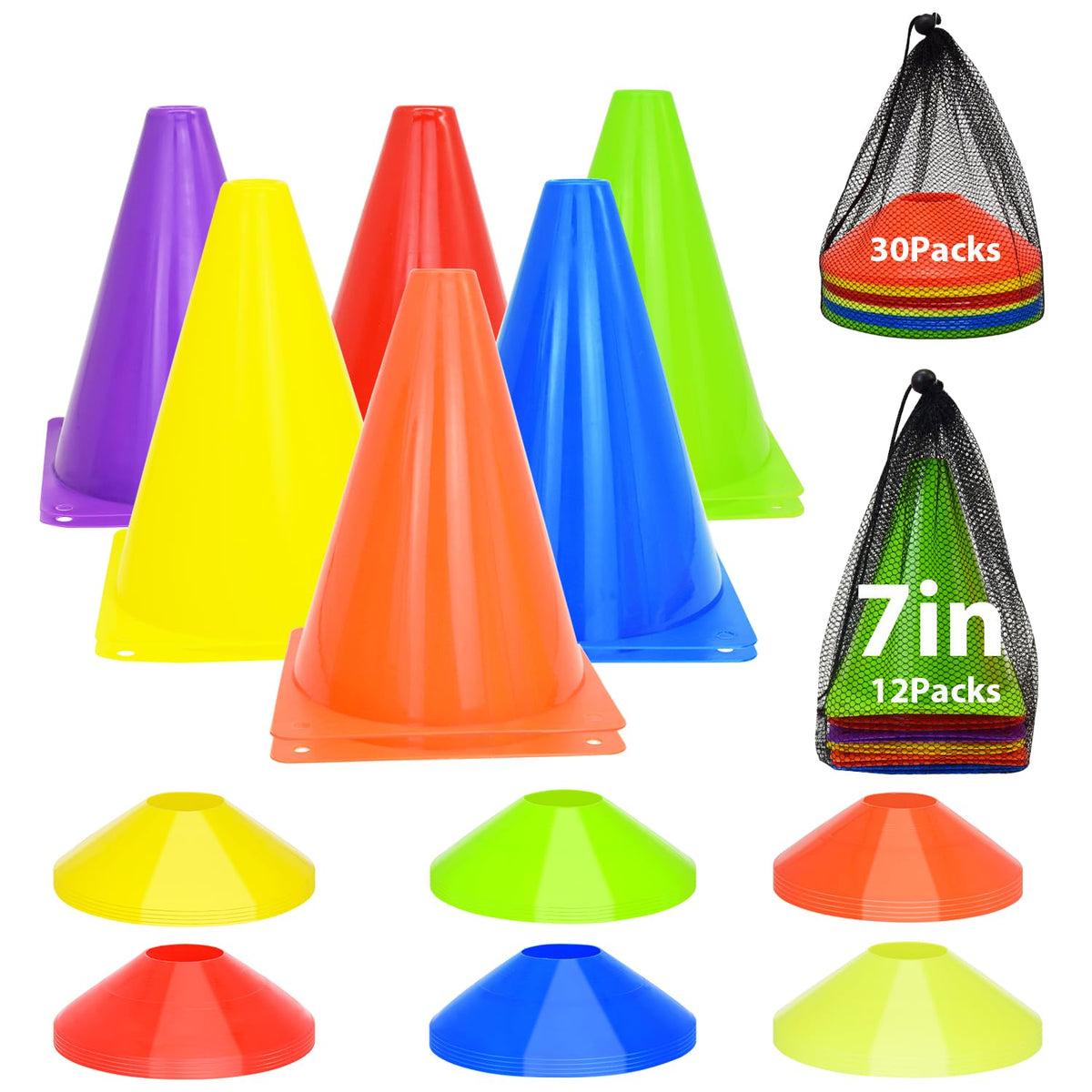 Tialero soccer cones set components arranged