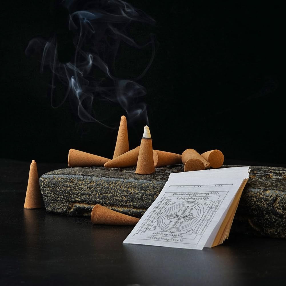 Tibetan incense cones Buddha offerings image