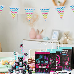 Music theme party bags with colorful prints