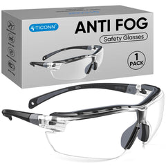 TICONN 1PK anti-fog safety glasses unisex wraparound