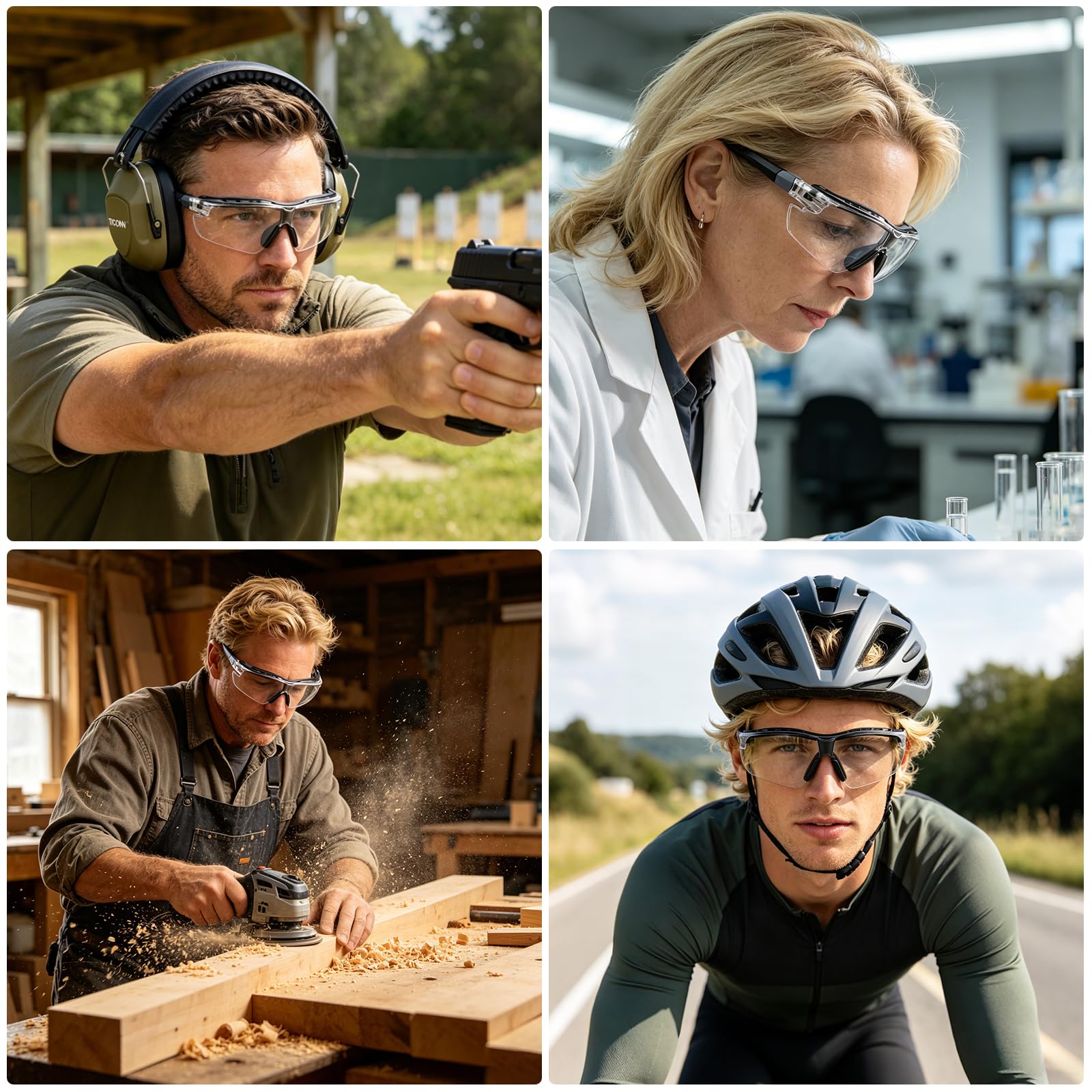 TICONN 1PK safety glasses packaging and components