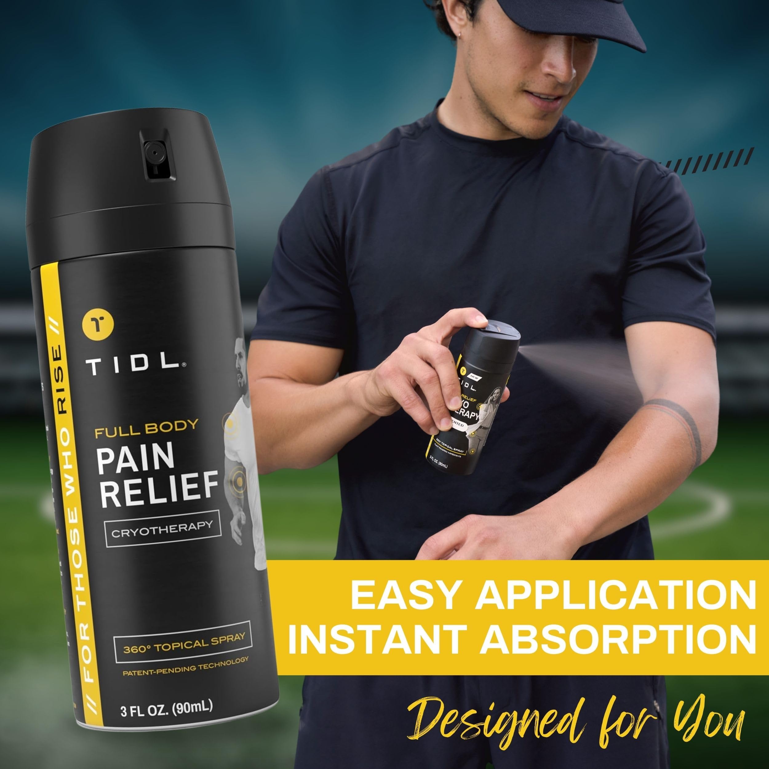 Topical pain relief spray from TIDL cryotherapy line