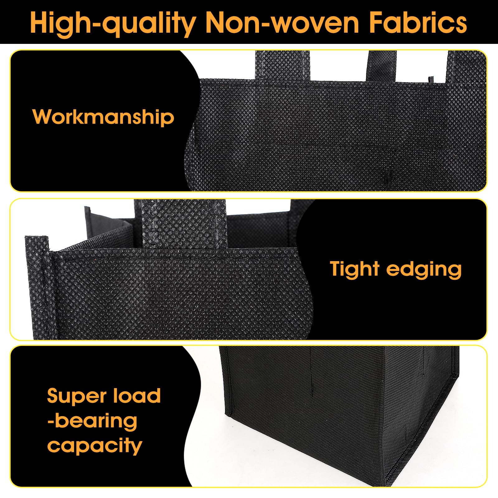Bag features reinforced bottom plate and carrying handle for stability