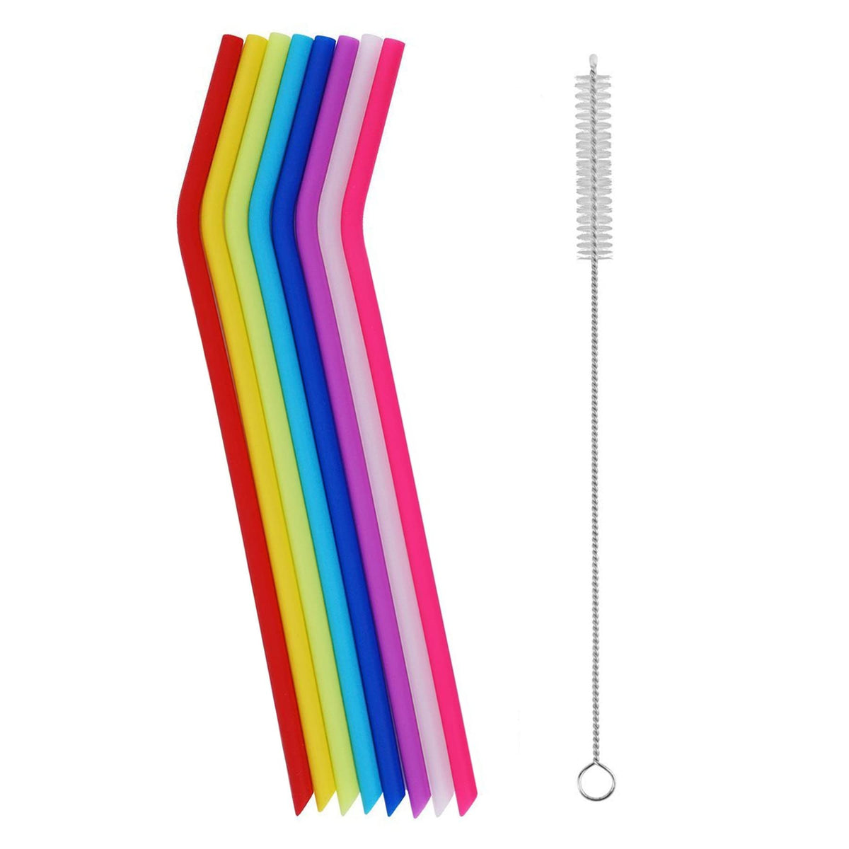 Tifanso 8 pack regular size silicone drinking straws set