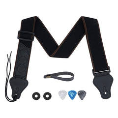 tifanso cotton guitar strap with leather ends adjustable 36 to 62 inches