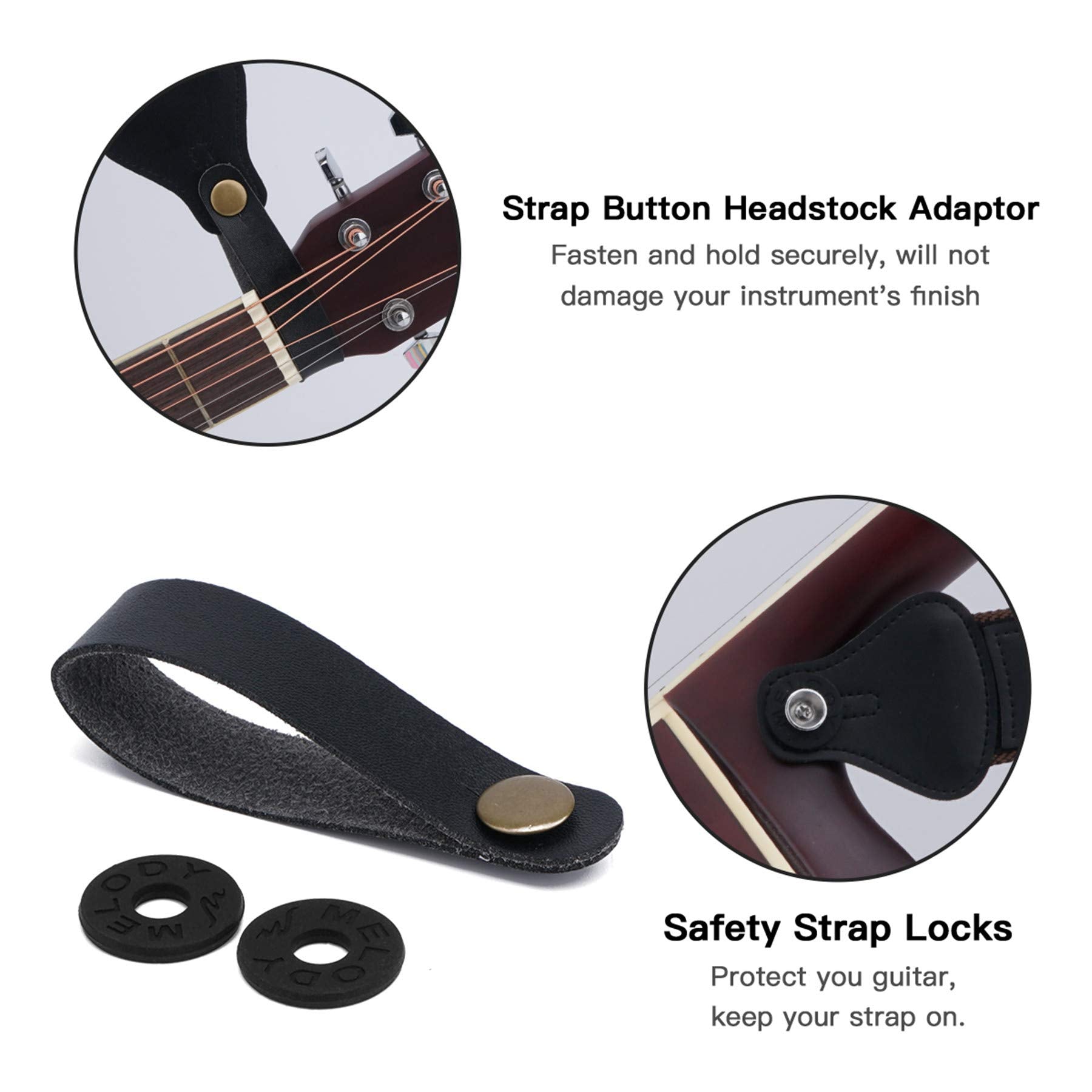 strap button and strap locks included with tifanso guitar strap