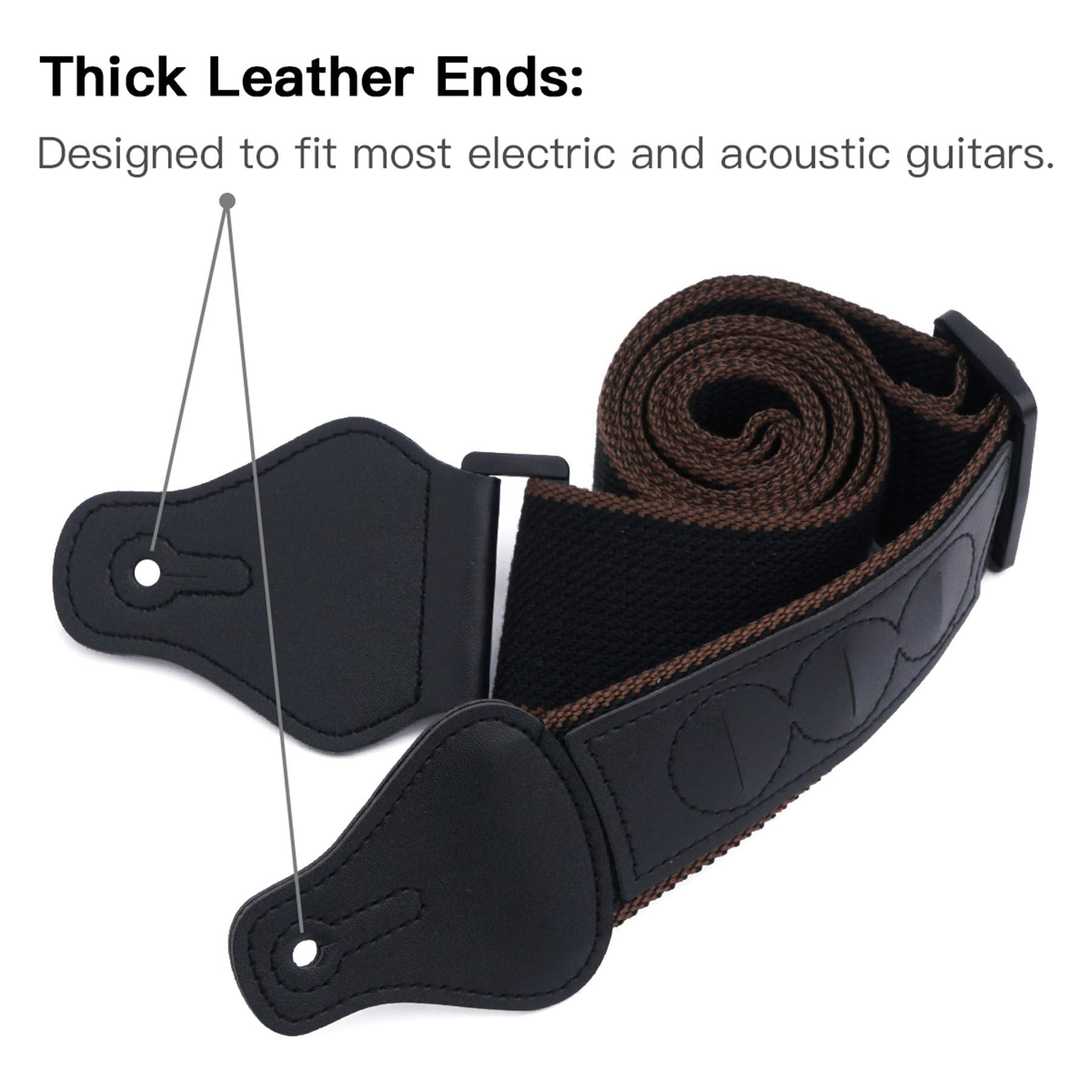 cotton woven strap with leather ends for comfort