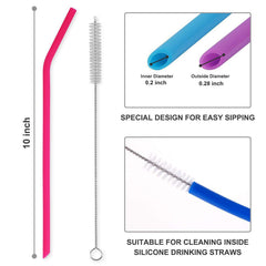 Assorted color silicone straws for 20oz and 30oz tumblers