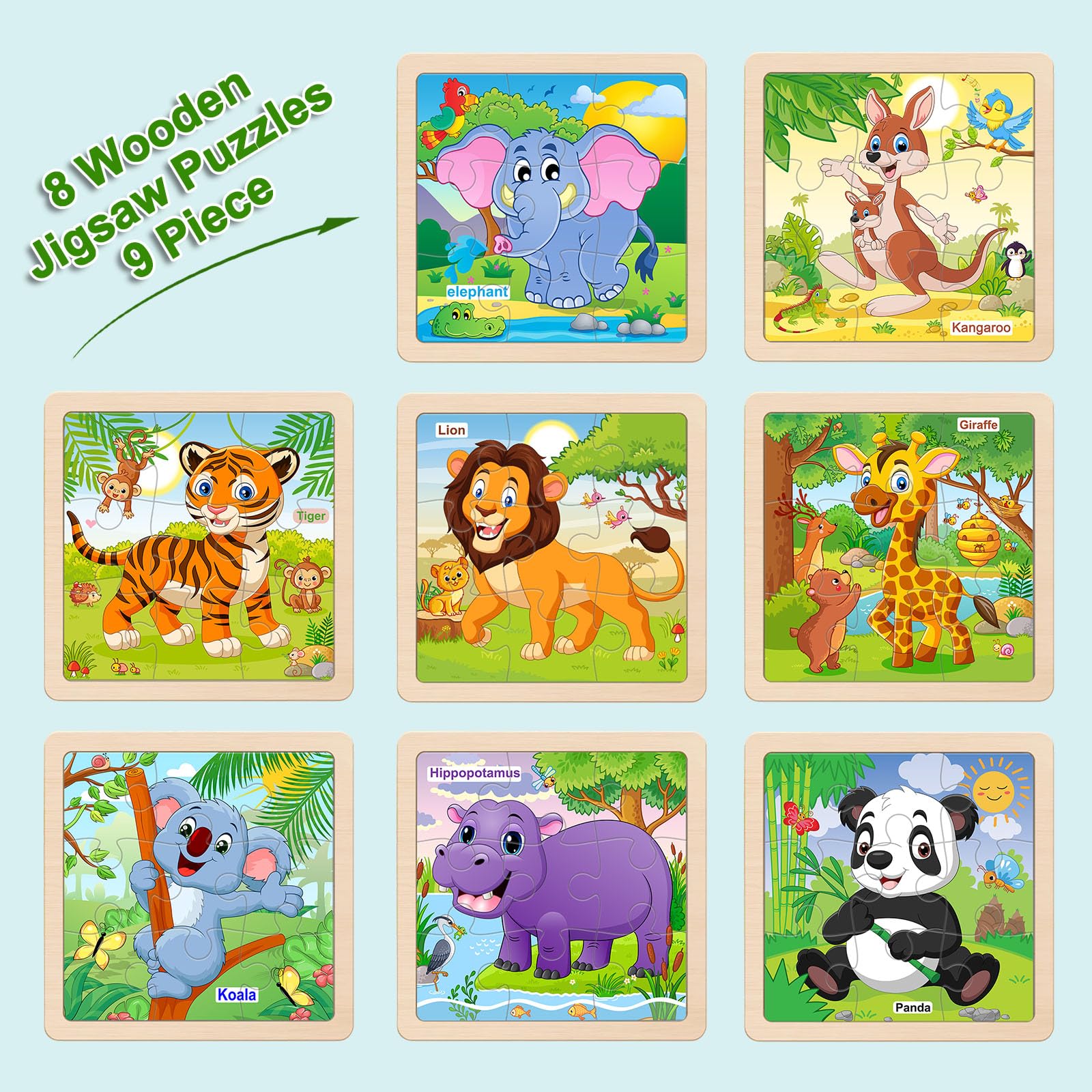 Tiger wooden animal puzzle for kids 3 to 5