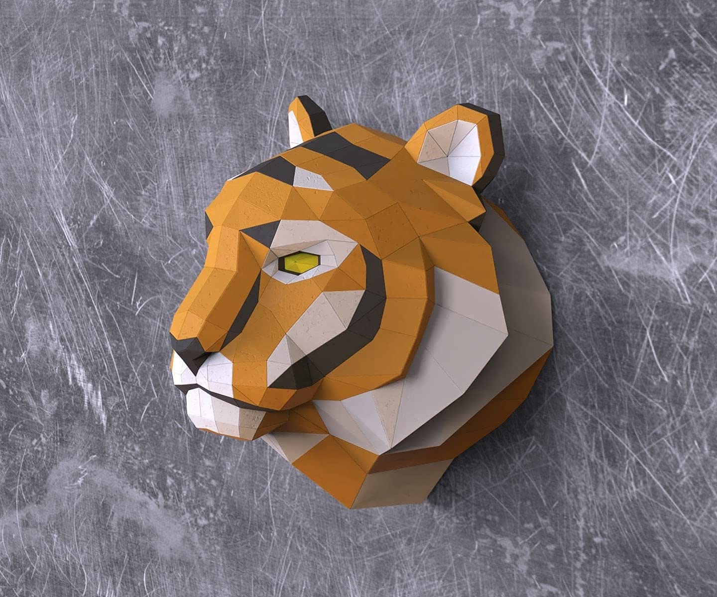 Finished dimensions 29 by 34 by 39 cm tiger head sculpture