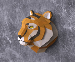 Finished dimensions 29 by 34 by 39 cm tiger head sculpture