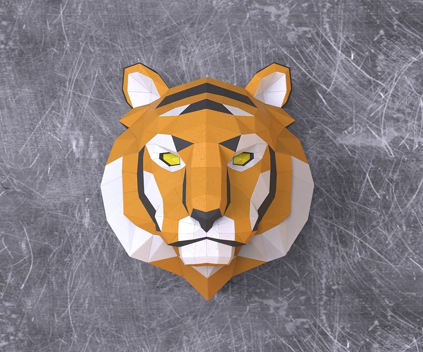 Tiger head papercraft kit diy assembly components
