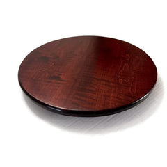 Maple lazy susan with cherry finish on round maple base