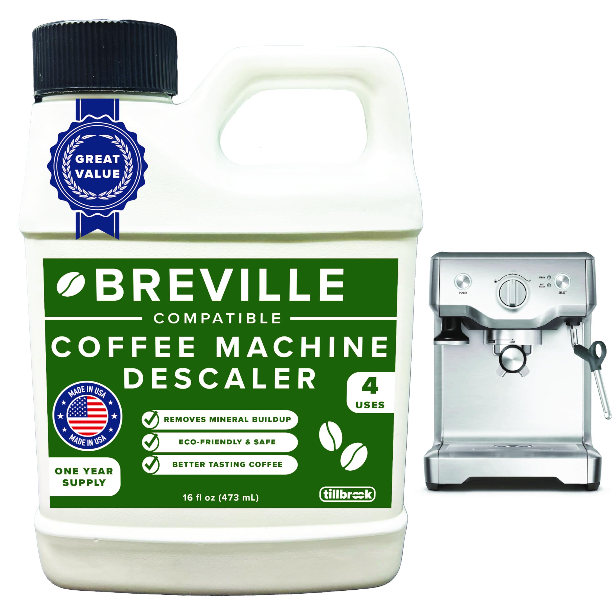 Tillbrook descaler bottle 16 oz for Breville espresso machines
