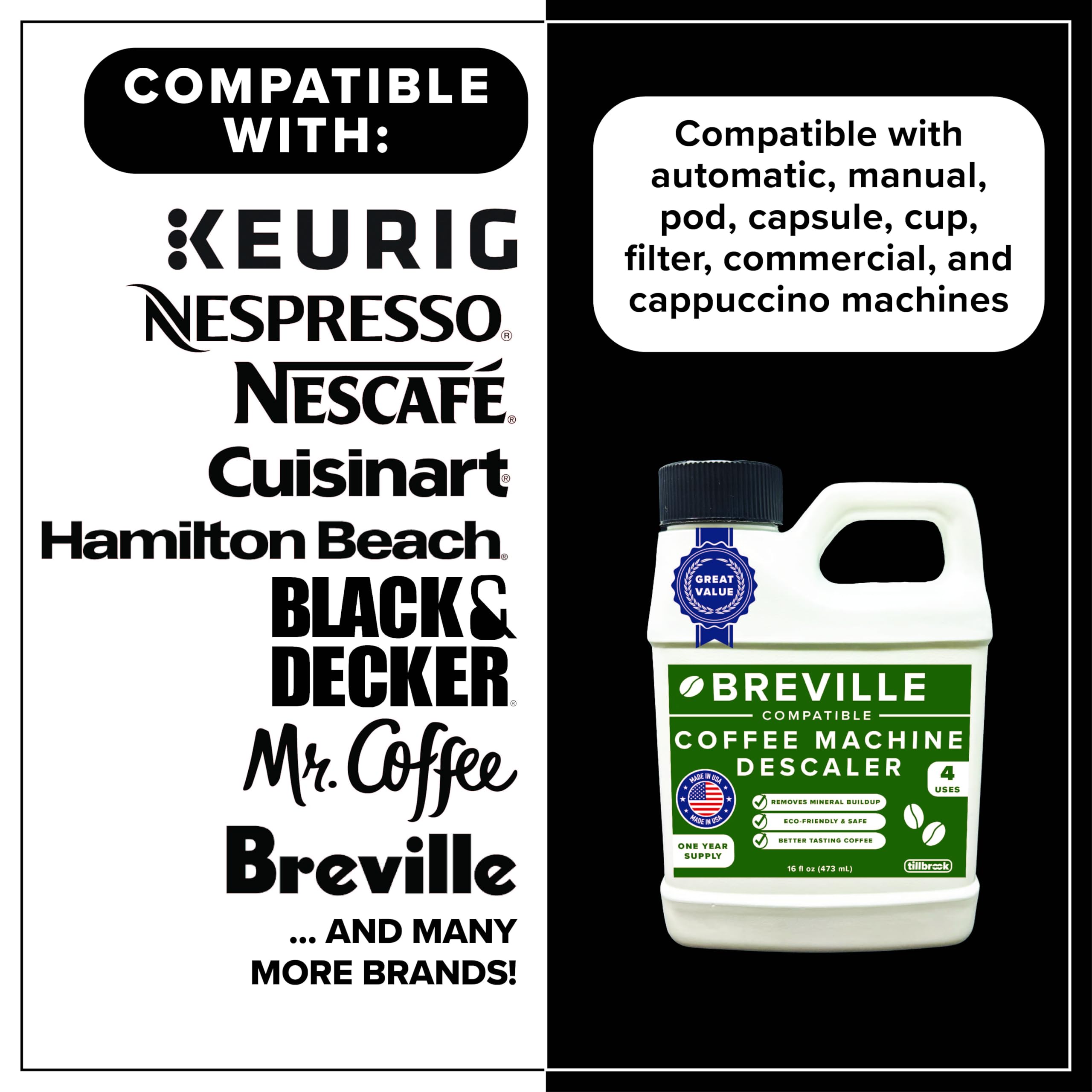 Descaler for Breville Nespresso Delonghi espresso machines