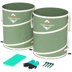 Timber & Tundra collapsible trash can two-pack with stakes