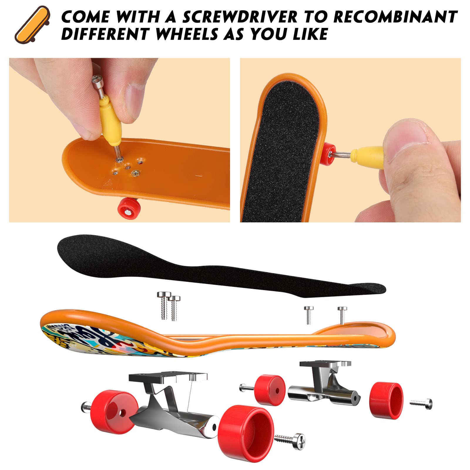 Durable plastic finger boards deep concave high kicks