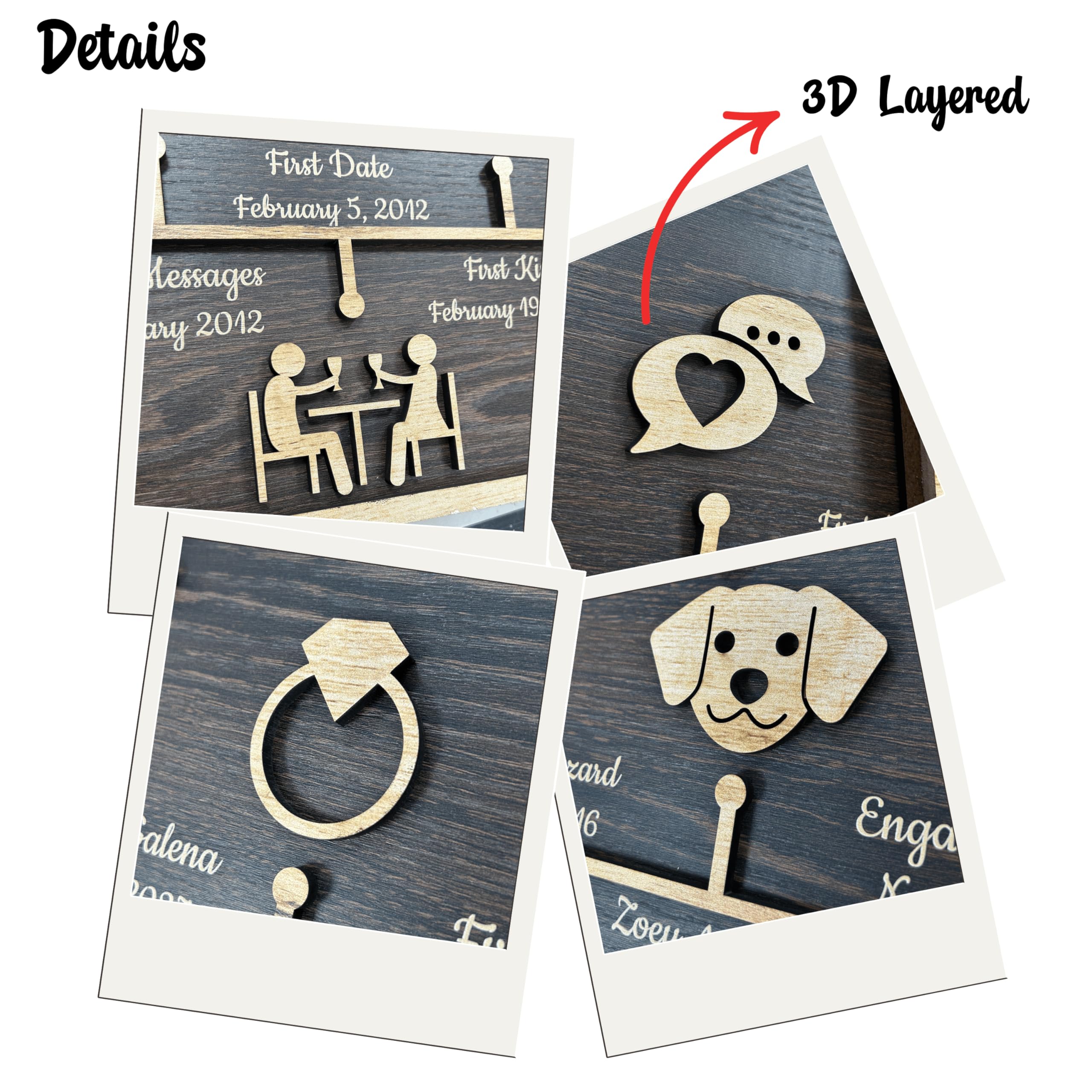 Timeline wall decor durable wood material