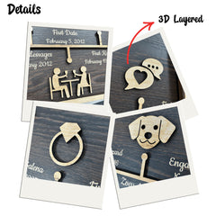 Timeline wall decor durable wood material