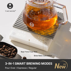 TIMEMORE Black Mirror Basic 3.0 Coffee Scale white edition on counter