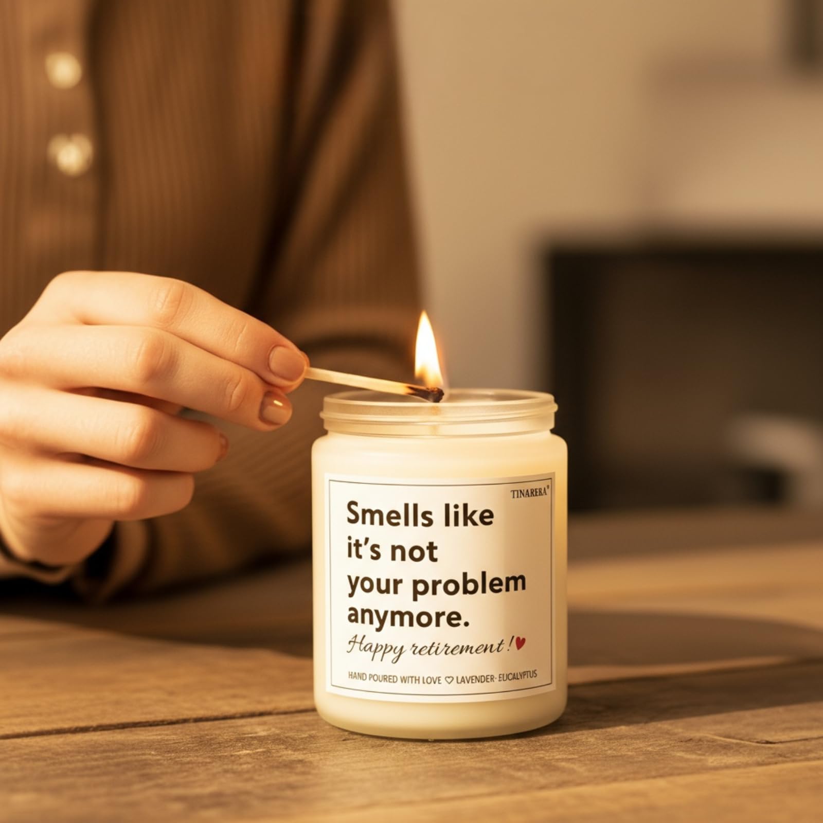 TINAREKA coworker retirement gift candle