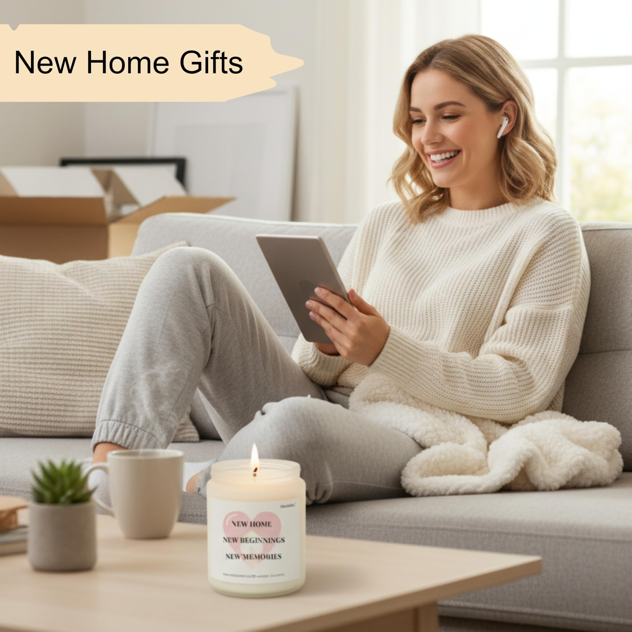 TINAREKA new home milestone candle lavender eucalyptus
