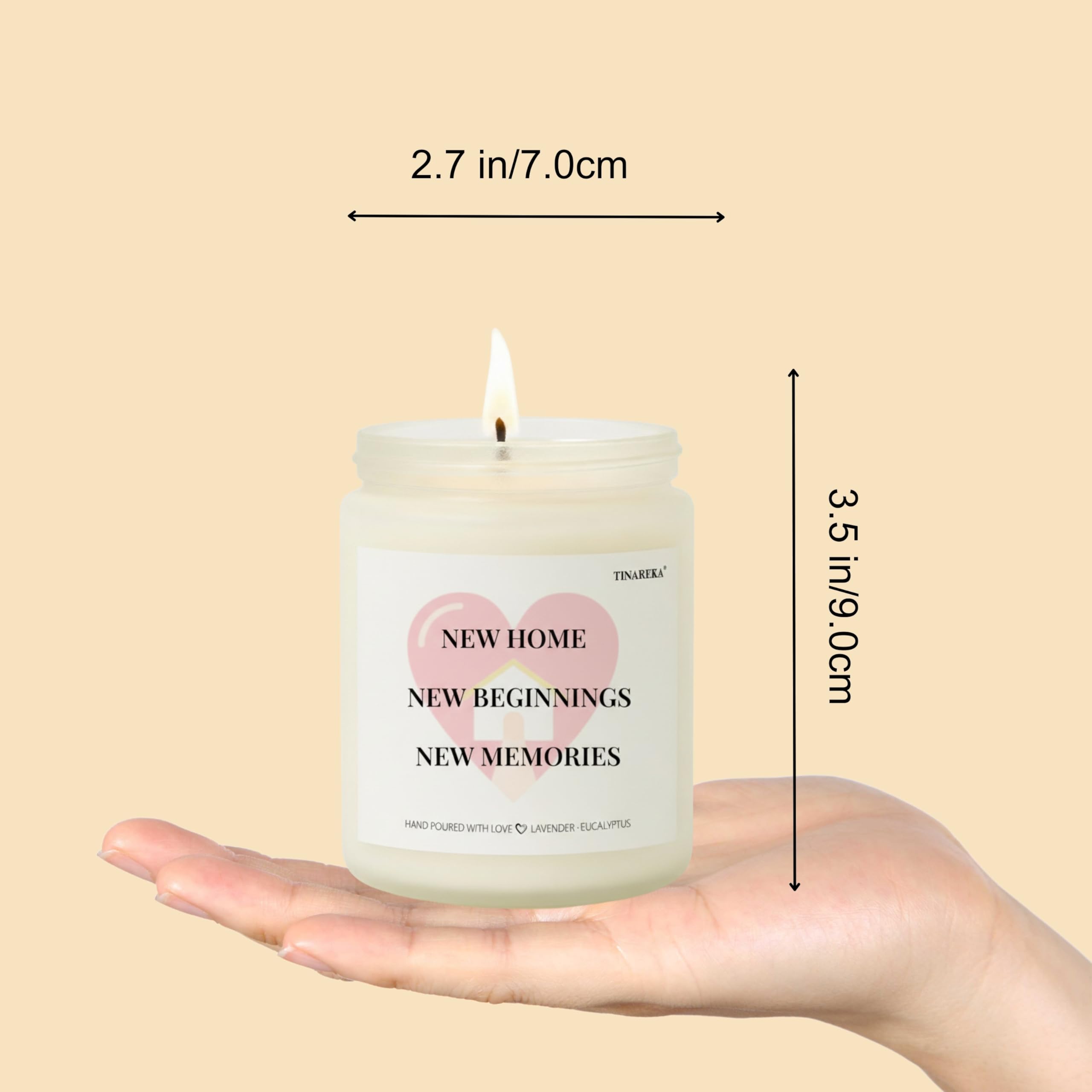 TINAREKA lavender eucalyptus candle gift ready packaging
