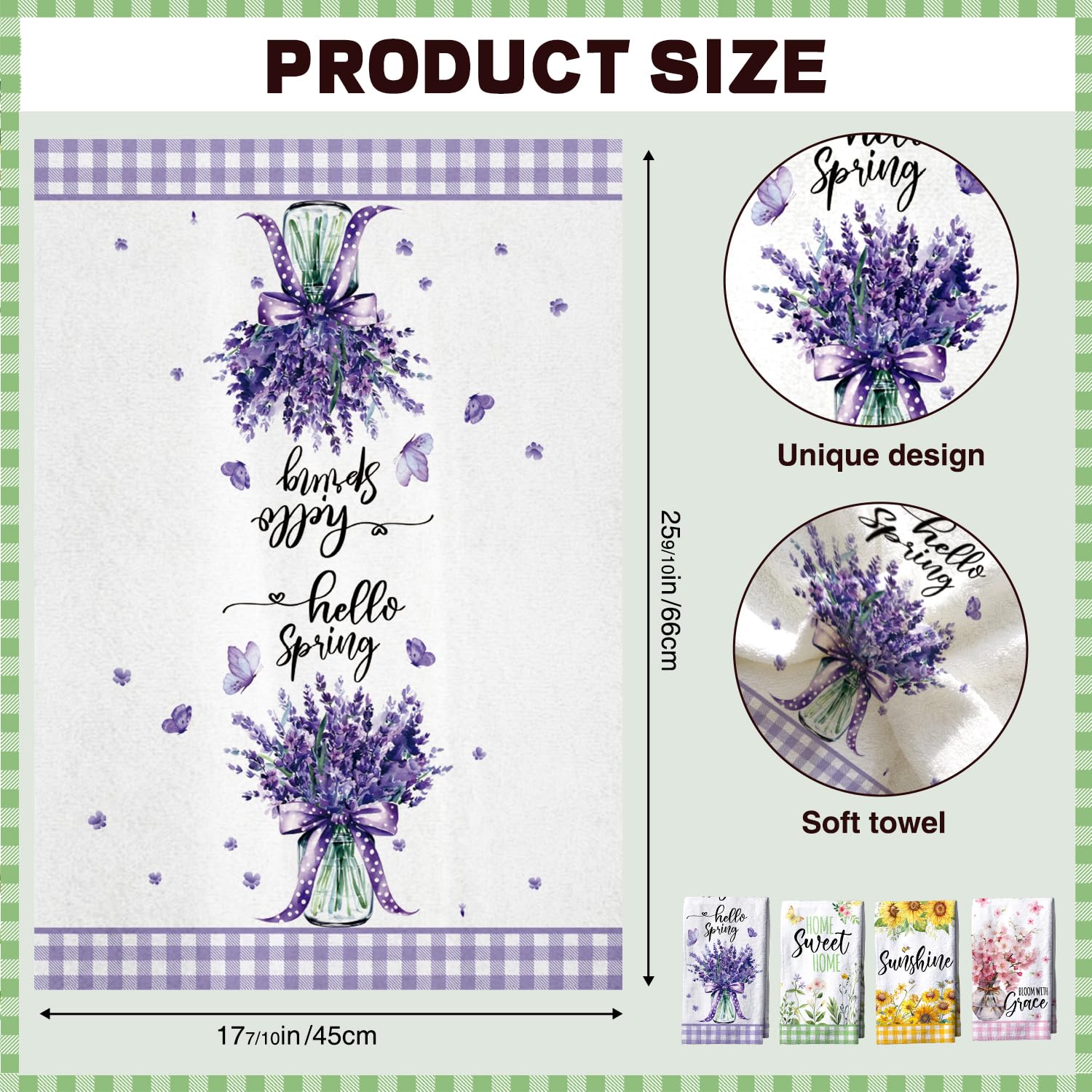 tineit floral hand towels bathroom 18x26 display