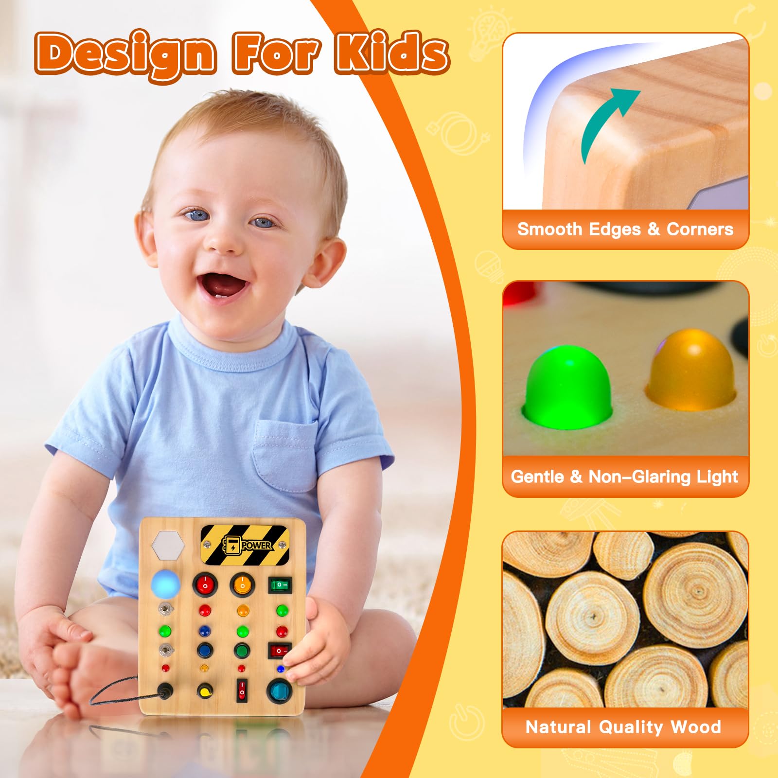 Shape sorter feature on TINTECUSA Busy Board educational toy