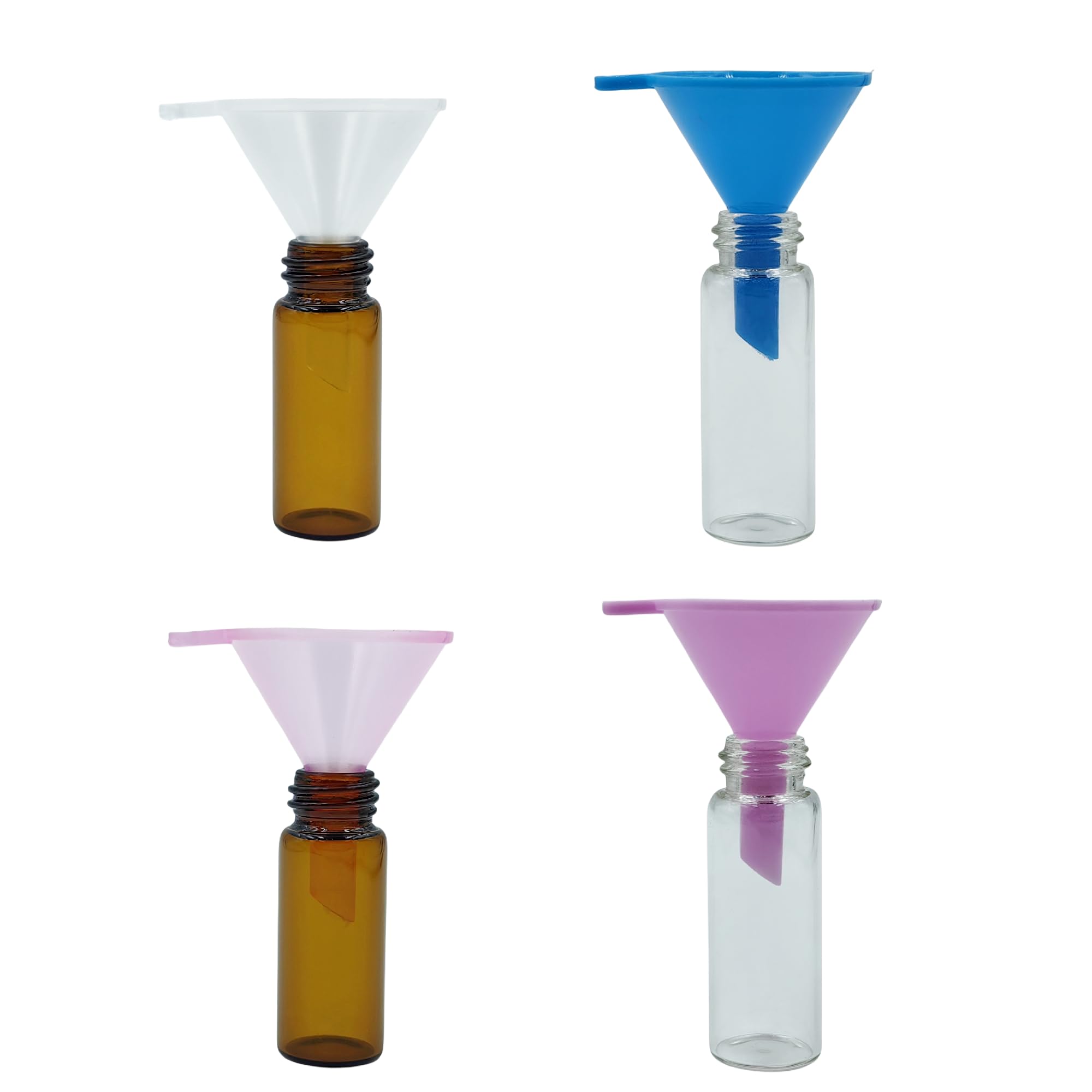Tiny bottle filling funnels for cosmetics and kitchen use