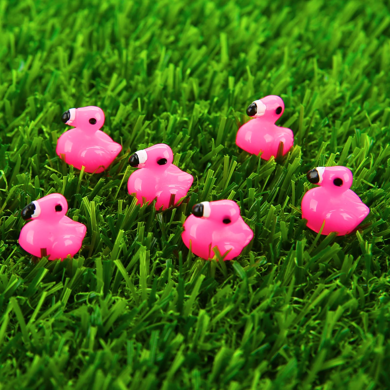 Pink flamingo decor for bonsai mini gardens and aquariums
