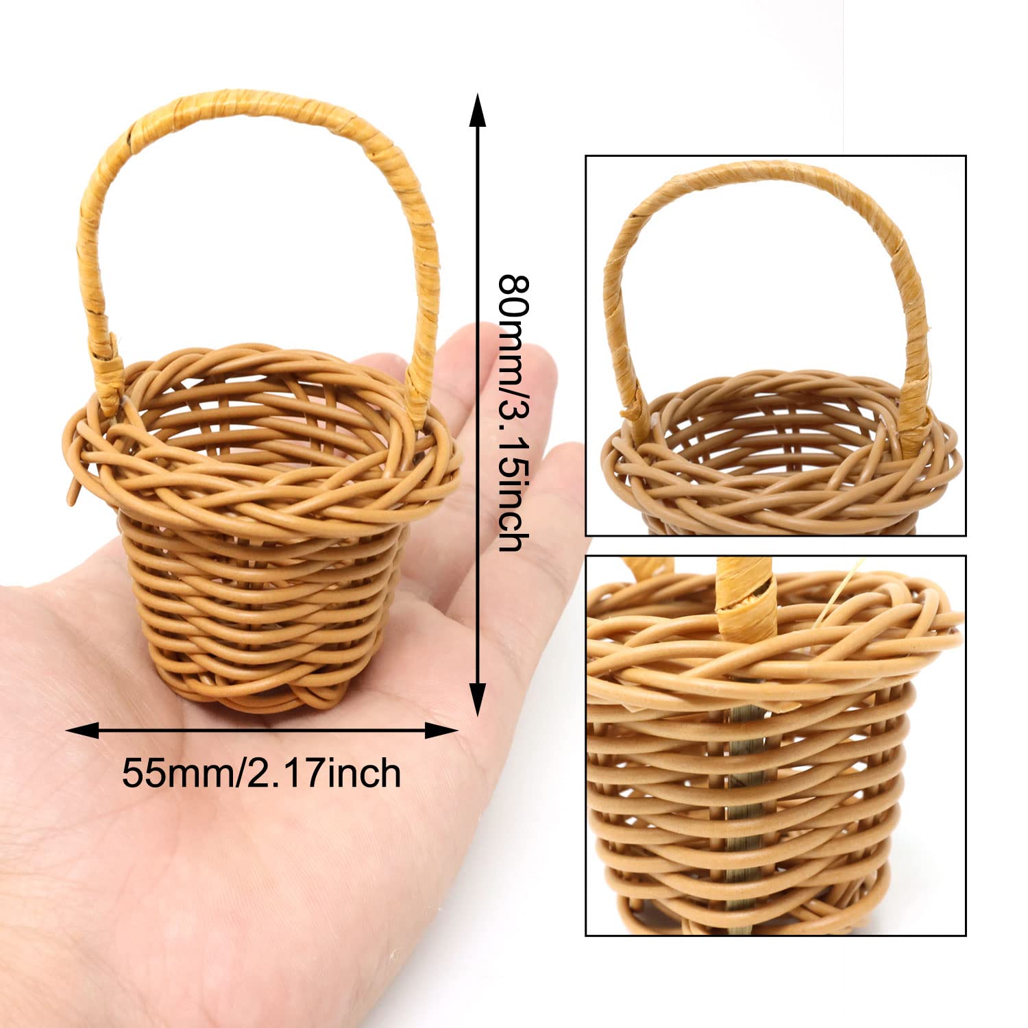 Small basket with handle 80mm height 55mm diameter example