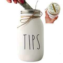 Tips Jar mason jar 32 oz capacity