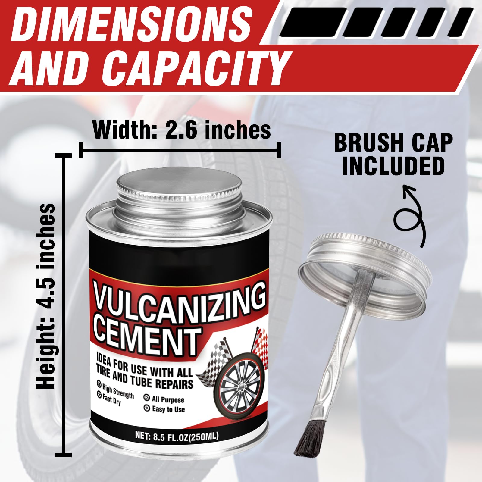 Fast drying tire repair cement that vulcanizes at room temperature